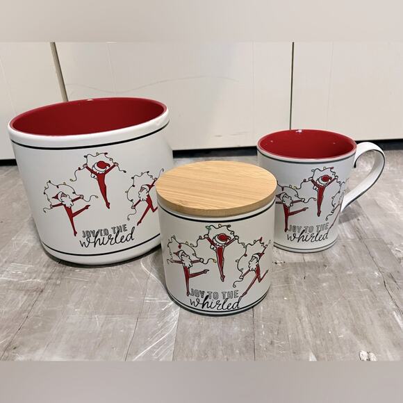 “Joy to the Whirled” Santa ice bucket, mug, and canister set - Picture 1 of 11